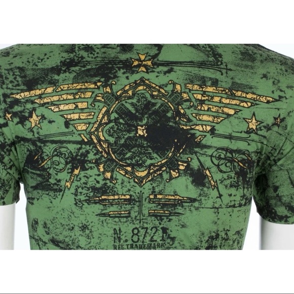 XTREME COUTURE by AFFLICTION Mens T-shirt Connect Eagle Wings Green S-3XL NWT - Picture 9 of 9